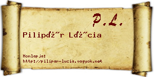 Pilipár Lúcia névjegykártya